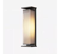 RKYRRKI 35cm Black Square Outdoor Wall Lights Solar Garden Light Modern Outdoor IP65 Waterproof Wall Lamps Villa Balcony Garden Gate Entrance Exterior Wall Sconce,Warm Light 3000K