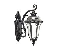 RKYRRKI Aluminum Waterproof Dustproof Wall Sconce IP65 Outdoor Waterproof E27 Vintage Wall Lamp Black Minimalist European Style Balcony Porch Lighting Fixture