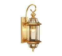 RKYRRKI Balcony Villa Courtyard Wall Sconces Fixture E27 Outdoor IP55 Waterproof Wall Mounted Lamp Lighting Creative American Style Copper Exterior Wall Light