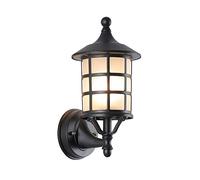 RKYRRKI Black Antique European Style E27 Outdoor Wall Sconces With Glass Lampshade IP55 Waterproof Wall Mounted Lights For Backyard Patio Doorway Wall Sconces Fixture