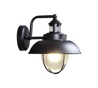 RKYRRKI Black Chinese Wall Lights Outdoor Wall Lamp Home Villa Gate Light, Die Cast Aluminium Wall Lamps with Glass Shade, Outdoor IP55 Waterproof Patio, Porch Wall Sconce