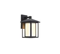 RKYRRKI Black E27 Minimalist Wall Lights Chinese-style Home Corridor Outdoor Wall Lamp IP55 Waterproof Sconces With Striped Glass Lampshade Villa Entrance, Balcony, Courtyard LED Outdoor Wall Lightin