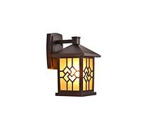 RKYRRKI Black E27 Square Outdoor Wall Light Fixtures, IP43 Waterproof Wall Sconces Lighting for Villa Gate Garden Wall Lights with Glass Lampshade
