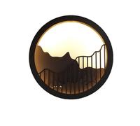 RKYRRKI Black Metal Outdoor Landscape Courtyard Garden Wall Lamp Garden Villa Exterior Wall Chinese Style IP65 Waterproof Wall Sconce Landscape Scenic Background Wall 19W LED Wall Lights