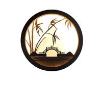 RKYRRKI Black Round Iron Chinese Style Outdoor Wall Light IP65 Waterproof Garden Light Outdoor Recessed Exterior Wall Lamp Landscape Light Villa Decoration 13W LED Wall Sconce Entryway Light