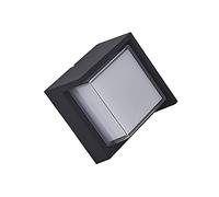 RKYRRKI Black Square 18W LED Outdoor Wall Light IP23 Waterproof Wall Lamp Modern Minimalist Patio Doorway Balcony Exterior Wall Sconces Indoor Stairs Aisle Corridor Square Aluminium Wall Lanterns