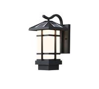 RKYRRKI Black Square Aluminium Solar Wall Lamps Home Outdoor Wall Sconce IP65 Waterproof Garden Light LED Bi-Colour Lighting Fixtures European Fence Lights Outdoor Balcony Wall Lights Doorpost Lights