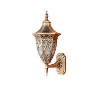 RKYRRKI Bronze/Gilt Red Aluminum Single Head Wall Lamp Fixture Outdoor Courtyard European Style IP54 Waterproof Retro Balcony E27 Wall Sconces Lighting Garden Exterior Wall Lights,H 54cm