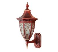 RKYRRKI Bronze/Gilt Red Aluminum Single Head Wall Lamp Fixture Outdoor Courtyard European Style IP54 Waterproof Retro Balcony E27 Wall Sconces Lighting Garden Exterior Wall Lights,H 54cm