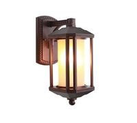 RKYRRKI Brown E27 Wall Lamp Fixture Outdoor IP65 Waterproof Aluminum Wall Lights Exterior Balcony Terrace Stairs Wall Sconce with Glass Shade