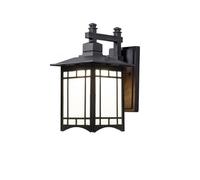 RKYRRKI Chinese Style Square Black Aluminum Exterior Wall Lamp Fixture E27 Outdoor Vintage IP65 Waterproof Wall Sconces Backyard Patio Villa Wall Lights