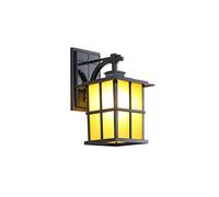 RKYRRKI Chinese Style Square Black/Bronze Aluminum Exterior Wall Lamp Fixture E27 Outdoor Vintage IP23 Waterproof Wall Sconces Backyard Patio Villa Wall Lights