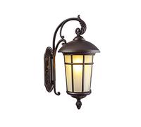 RKYRRKI Creative European Style E27 Wall Lamp IP43 Waterproof Aluminum Wall Lights for Doorway Balcony Garden Outdoor Wall Sconces Lighting Fixture with Glass Lampshade