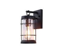 RKYRRKI Creative Iron Outdoor IP54 Waterproof Wall Lamp Modern E27 Exterior Wall Lights With Glass Shade Balcony Garden Villa Wall Mounted Sconces Lighting Fixtures
