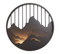 RKYRRKI Creative Mountain Shape IP65 Waterproof Backyard Wall Sconces 19W LED Warm Light 3000K Outdoor Indoor Chinese Style Round Patio Wall Lamp Fixture Iron Art Wall Lights Decoration Lighting