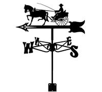 RKYRRKI Durable Retro Weathervane Carriage Shape Metal Wind Direction Indicator Durable Retro Weathervane for Garden Patio Ornament Decoration