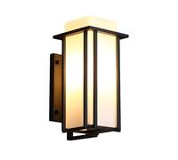 RKYRRKI E27 Black Outdoor Terrace Balcony Wall Light Square Wrought Iron Wall Lamp Retro Outdoor IP54 Waterproof Wall Sconces Suitable For Main Entrance Exterior Walls Courtyards And Walkways
