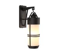 RKYRRKI E27 Black Retro Outdoor Wall Light IP45 Waterproof Wall Lamp Garden Lamp With Cream-White Cylindrical Glass Lampshade Suitable For Hallways Corridors Creative Outdoor Balconies Wall Sconces