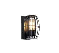 RKYRRKI E27 Outdoor Wall Light Black IP65 Waterproof Wall Lamp For Doorways, Entrances, Balconies, Patios, Courtyards, Exterior Walls, Aluminum Wall Sconces With PC Lampshade