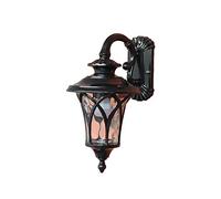 RKYRRKI E27 Retro Style Black/Bronze Wall Light European IP54 Waterproof Wall Lights Fixture Semi-Flush Mount Wall Sconces Balcony Garden Porch Pathway Wall Mounted Lamp Lighting,H42cm