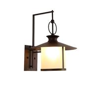 RKYRRKI E27 Vintage Outdoor Wall Sconces Iron European Wall Light Fixtures Black IP45 Waterproof American Style Wall Lamp Balcony Terrace Lighting With Glass Lampshade