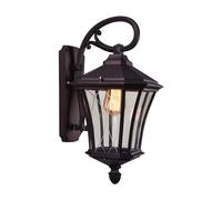 RKYRRKI European Style Black E27 Outdoor Wall Light IP44 Waterproof Wall Sconce Vintage Garden Wall Lamp Suitable for Villa Balcony Garden Porch Staircase Light with Glass Lampshade