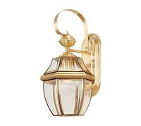 RKYRRKI Golden E27 All-Copper Outdoor IP62 Waterproof Wall Lights European-Style Villa Lighting Fixture Garden Walkway Courtyard Wall Lamp Corridor Outdoor Metal Sconces