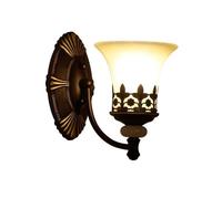 RKYRRKI Indoor Wall Sconces with E27/E26 American Vintage Metal Wall Mount Light Fixture, Simple Glass Shade Wall Lamps, for Home Dining Room Kitchen Hallway Balcony