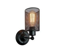 RKYRRKI Industrial Wall Lamp Fixture Iron Wire Cage Wall Scone Lamp Antique Wall Mounted Lights for Dining/Living Room(Black)