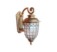 RKYRRKI IP65 Outdoor Waterproof Wall Lamp Household Garden Courtyard Light Waterproof Outdoor European Style Wall Lights E27 Glass Lampshade Wall Sconce Garden Villa Fence Decorative Lighting Wall La