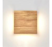 RKYRRKI Modern Minimalist Square Wooden Wall Sconce, 9W LED Wall Light Fixture, Acrylic Wall Lamp for Indoor Headboard Lighting, Living Room, Bedroom, Corridor Mounted(6000k)