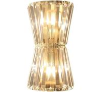 RKYRRKI Modern Simple Crystal Wall Sconce, E 14 Light Source Upper and Lower Bathroom Wall Light, Creative Bedroom Bedside Decorative Wall Mounted Lamp, for Bedroom Bedside Study Stairs Hallway Kitch
