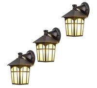 RKYRRKI Modern Waterproof Outdoor Wall Sconce Light Fixture | E27 Aluminum Lantern for Balcony, Courtyard & Garden | IP43 Rated Exterior Wall Lamp (3 Pack)