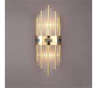 RKYRRKI Nordic Copper Wall Lamp with Gem Decoration and Gold Finish, Luxury Crystal Indoor Wall Light for Living Room, Bedroom, Aisle, and Stair Lighting, Wall Sconces for Home Decor(H46cm)