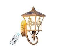 RKYRRKI Outdoor Solar Wall Lamp Black/Bronze IP65 Waterproof Wall Light Corner Light For Patio Villa Vintage Die-Cast Aluminum LED Solar Wall Lamp Vintage