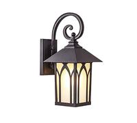 RKYRRKI Outdoor Square Wall Sconces E27 Brown IP43 Waterproof Wall Lamp Fixture Creative Glass Shade Corridor Aisle Garden Wall Light