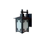 RKYRRKI Outdoor Wall Light Fixture Chinese Style E27 Antique Wall Sconces IP23 Waterproof Glass Shade Square Wall Lamp Retro Villa Garden Patio Lighting
