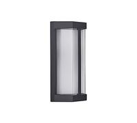 RKYRRKI Rectangle Black Outdoor Wall Light IP23 Waterproof Wall Lamp Aluminium 18W LED Wall Sconces With Double Acrylic Lampshade Villa Balcony Patio Gazebo Terrace Outdoor Fence Stairs