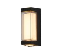 RKYRRKI Rectangular Black Aluminum Outdoor 24W LED Wall Light, Warm Light, IP65 Outdoor Waterproof Wall Sconce Suitable for Garden Patio and Corridor Decorative Lighting Fixture