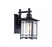 RKYRRKI Semi-Flush Mount European Style Outdoor IP65 Waterproof Wall Lights Fixture Black E27 Creative Square Wall Lamp Glass Shade Wall Sconces Balcony Garden Porch Lighting Fixture