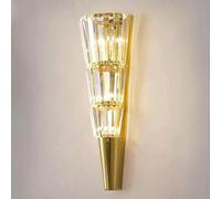 RKYRRKI Simple Crystal Wall Light, G 4 Light Source Gold Wall Lamp, Creative Bedroom Bedside Background Wall Mounted Lamp, for Bedroom Living Room Study Room Dining Room Stairs Wall Sconce