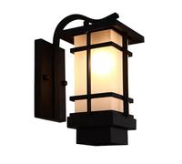 RKYRRKI Square Outdoor Wall Sconces E27 Modern Single Head IP55 Waterproof Wall Lights with Glass Lampshade Aluminum Wall Lamp for Balcony Garden Lighting