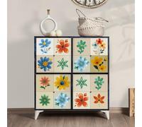 RKYRRKI Stick On Tiles White Blue Green Tile Stickers PVC Peel and Stick on Bathroom Tiles Durable Waterproof Oil-Proof Self Adhesive Wall Floor Tile Covers Removable Kitchen Stickers 20x20cm/24 Pcs