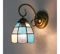 RKYRRKI Tiffany Style Stained Glass Wall Sconces Victorian Metal Base Light Fixtures for Living Room Hallway Bedroom Bathroom Multicolor Decorative Wall Lamps