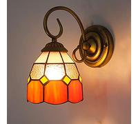 RKYRRKI Tiffany Style Wall Sconces - Stained Glass Shade Lamp with Metal Base Victorian Design for Living Room Hallway Bedroom Bathroom Multicolor Decorative Light Fixtures