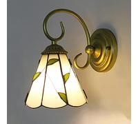 RKYRRKI Tiffany Style Wall Sconces - Stained Glass Shade Wall Lamp with Metal Base Victorian Decorative Light Fixtures for Living Room Bedroom Hallway Bathroom Multicolor Design