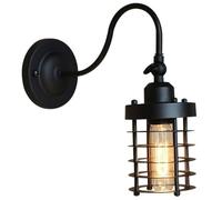 RKYRRKI Vintage American Wall Lamp with Iron Cage Industrial Hollow Lampshade Wall Mounted Illumination for Dining/Living Room