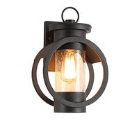 RKYRRKI Vintage Creative IP45 Waterproof Wall Light European-Style Outdoor Wall Lamp American Country-Style Exterior Wall And Doorway Light New Chinese-Style E27 Iron Garden Wall Sconces With Glass L