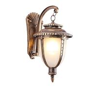 RKYRRKI Vintage IP55 Waterproof Outdoor Wall Light Fixtures, E27 Creative Bronze Aluminum Wall Lamp with Glass Shade European Style Wall Sconces for Entryway Porch,H15.3in