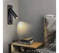 RKYRRKI Wall Lamps Lights Antique Rustic Swing Arm Ceramics Wood Reading Light Pull Chain Retractable Folding Adjustable for Bedroom Board Bedside (A)